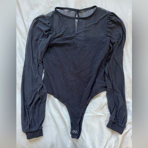 sheer top black bodysuit